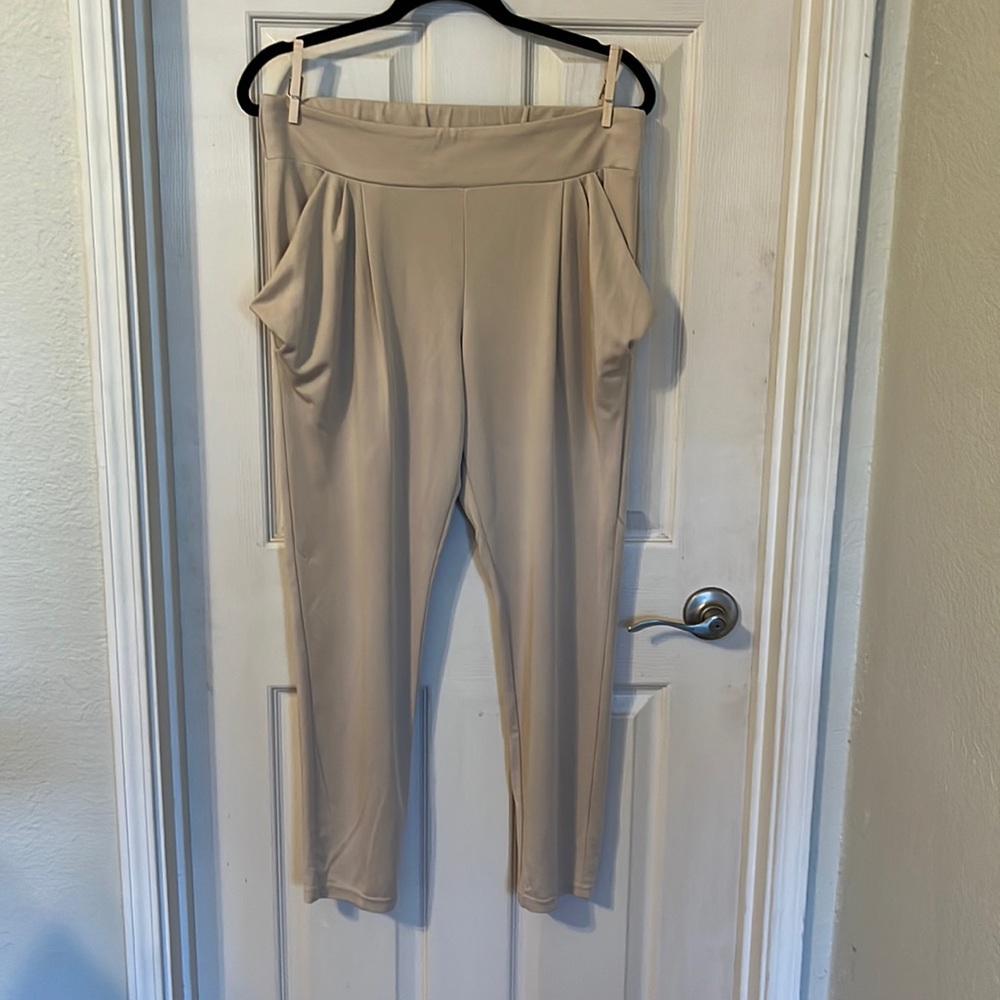 Free People cream colored pull on harem style pants. Size medium